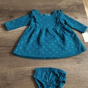 Carters fleece in-lined dress (infant girl 6 months)